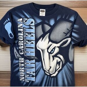 Vintage North Carolina Tar Heels T-Shirt Ram Big Logo NCAA‎ 90s Tultex Men Sz L